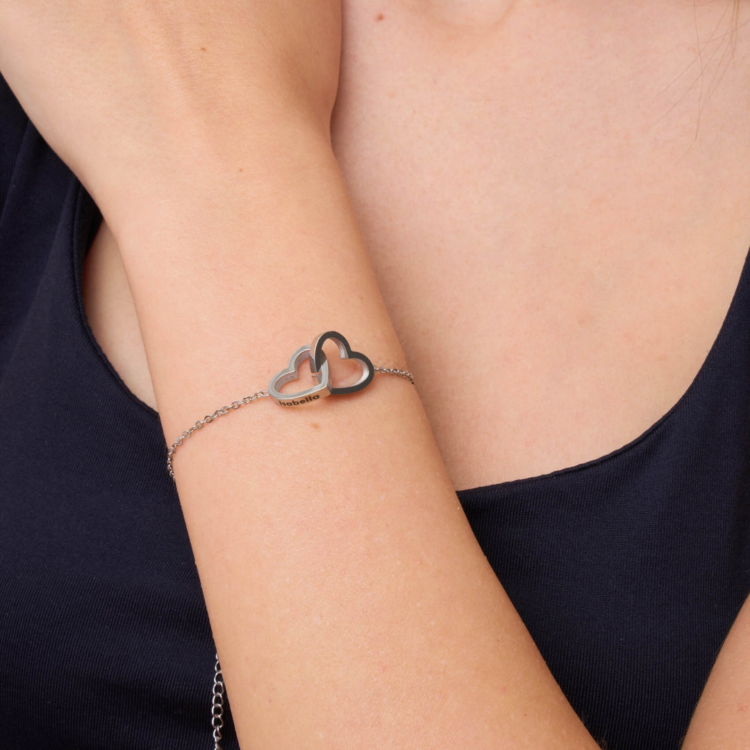 Personalised Double Hearts Bracelet